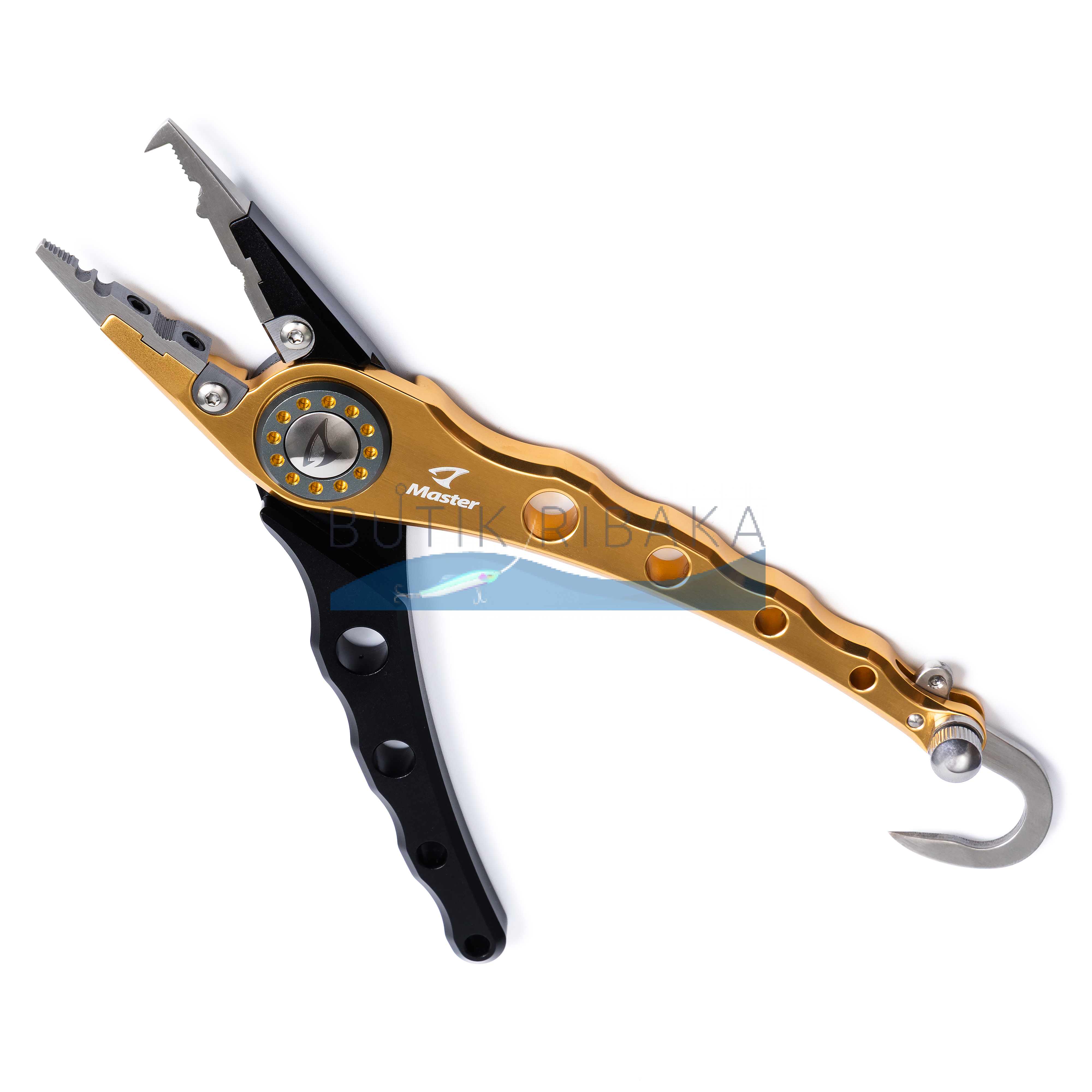 Пассатижи для заводных колец Jigging Master Elite Fishing Large Plier Integrated Hand Gaff (Col.: Black/Gold)