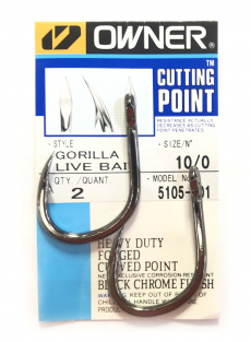 Крючки Owner 5105 Gorilla Live Bait №10/0