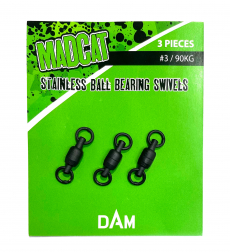 Вертлюг с подшипниками Madcat Stainless Ball Bearing Swivels 3шт (90 кг)