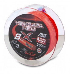 Плетеный шнур на сома Uni Cat Vencata Red 8X 200m (0,50мм-48кг)